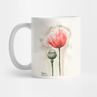 Red popy flower Mug